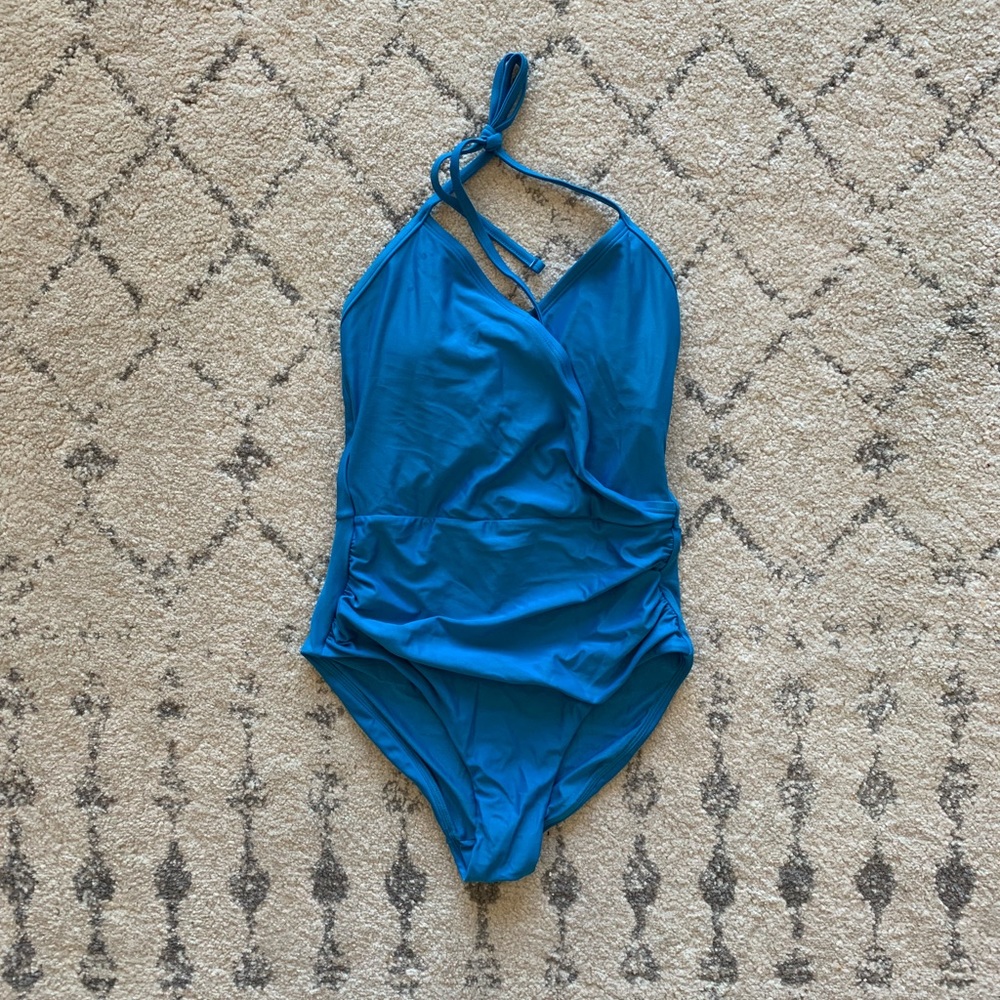 Merona Blue Halter One Piece Swimsuit